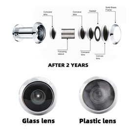 TOGU 220-degree Solid Brass Peep Holes for Door with 16mm Drill Bit, 0.63 inch Door Peephole with Privacy, Compatible with Door Thick from 1-3/8" to 2-1/6",Polished Chrome Finish