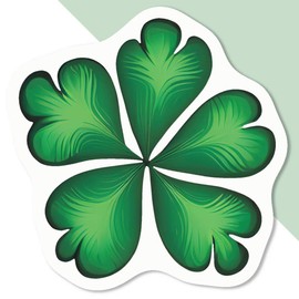 4 x Small 50mm 'Irish Shamrock' Permanent Sticker Decals for Cars/Windows/Bins/Walls etc (DW00105300)