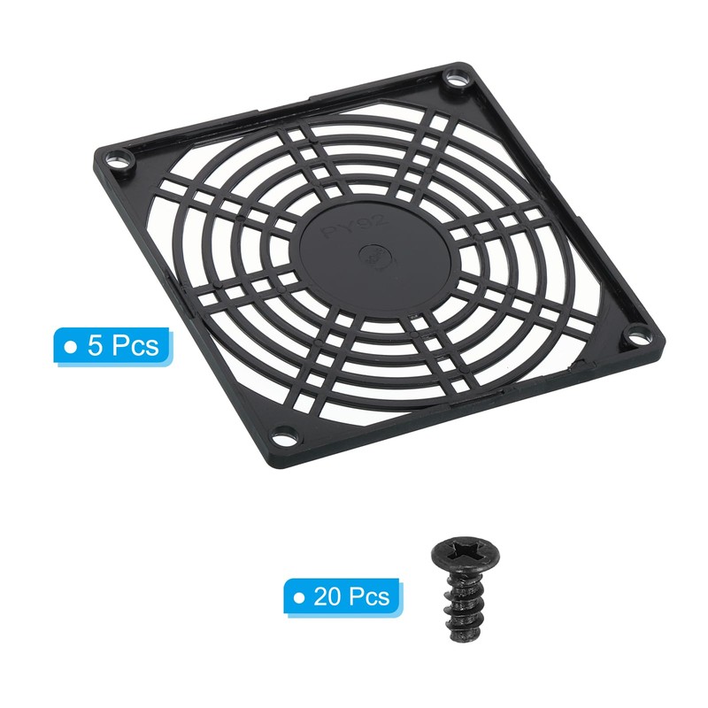 PATIKIL 92mm Fan Grill with Screws, 5 Pack ABS Plastic