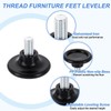 sourcing map 12Pcs M10 Thread Furniture Feet Levelers, 45x16mm Adjustable