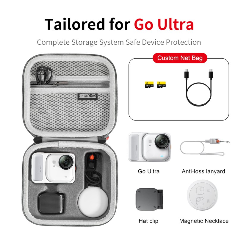 Insta360 Go Ultra Compatible Storage Case, Storage Bag, Surface Waterproof,