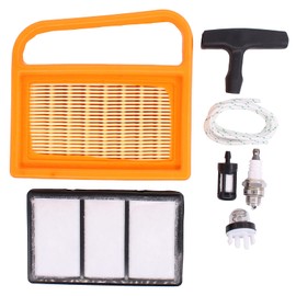 HouYeen Air and Fuel Filter Service Kit for Stihl TS410 TS420 Chainsaw with Spark Plug Primer and Pull Cord Starter Handle