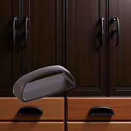 1Pcs Self-Stick Instant Cabinet Handle Pulls Drawer,Cabinet Handles Helper with Adhesive Sliding Door Handle Stick On Handle for Windows Wardrobes,Cabinet and Furniture Pulls,Cabinet Hardware (Brown)