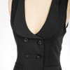 Belle Poque Women's Vest with Curved Lapel, V-Neck, Checked Vest