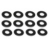 Stainless Steel Black Round Washers, Set of 12, ISO Type