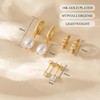 OOOPEL 3 Pairs Pearl Hoop Earrings Set for Women 14K
