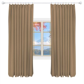 DotheDrape 42 W x 106 L inch Pinch Pleat Darkening Drapes Faux Linen Curtains with Lining Drapery Panel for Living Room Bedroom Meetingroom Club Theater Patio Door (1 Panel),Rust Brown