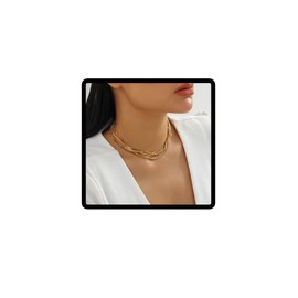 Clataly Chunky Sphere Pendant Necklace Exaggerated Multi-layer Statement Necklace Bracelets Thick Chains Jewelry for Women Girls (Gold Necklace B)