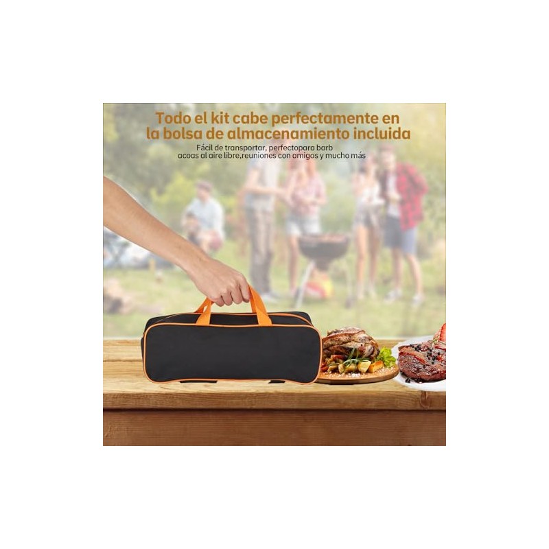 MTQ Espatula Cocina, Kit Parrillero 6 Piezas, Espátula Acero Inoxidable