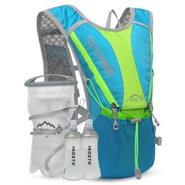 Hydration Pack Backpack，IX INOXTO Running Hydration Vest with 1.5L ( 50 oz) Water Bladder for Men Women，Lightweight Water Backpack for Hiking Cycling Climbing Camping (Blue)