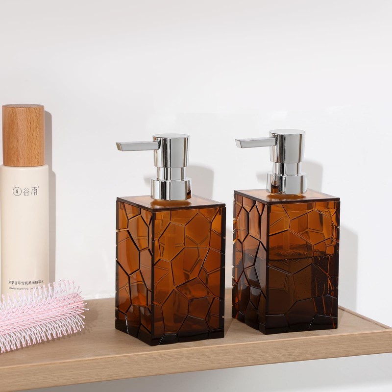 Hand Soap Dispenser, Clear Acrylic Plastic Liquid Pump Bottles Refillable