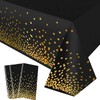 3pcs 137 x 274cm Black Gold Dot Disposable PVC Table