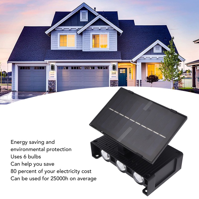 Solar Outdoor Lights Waterproof 6 LED Bulbs Ambient Outdoor Wall