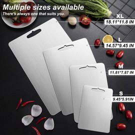Titanium Cutting Board-Titanium Alloy Cutting Boards for Kitchen,Dishwasher Safe,Double-Sided Available,Perfect for Home Outdoor Camping Meal Prep(S-9.45 * 5.91in)