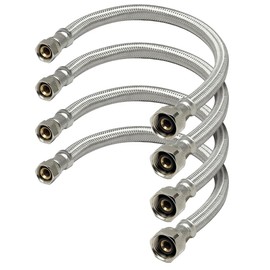 Highcraft Faucet Hose Connector 30" Length, 1/2" IPS X 3/8" Comp FIP Flexible Braided Stainless Steel Supply Line, Bathroom Kitchen Sink Extension Lead-Free (4 Pack)