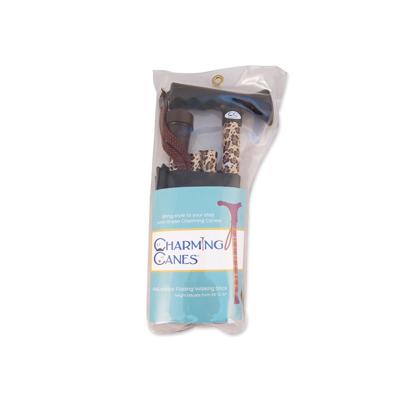 Charming Canes Adjustable Folding Walking Cane with Comfortable Grip, Wrist