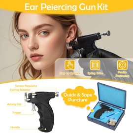 Professional Ear Piercing Gun, Reusable Ear and Nose Piercing Gun Machine with Piercing Tool Set for Salon Home Peircing Kit