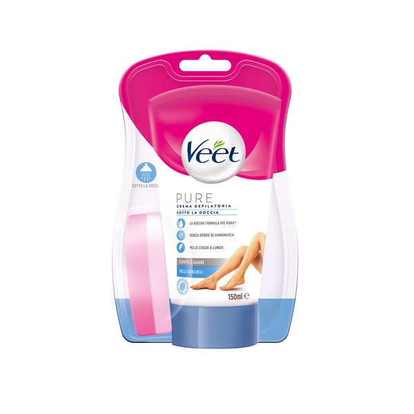 Veet Silk & Fresh Technology Enthaarungscreme unter der Dusche für empfindliche Haut - 150 ml