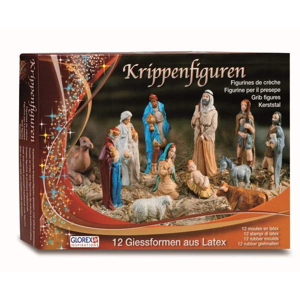 GLOREX Latex Nativity Figures Set, Other, Multi-Colour, 31 x 22 x 6.5 cm