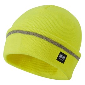 TuffStuff - Reflective Beanie - Yellow - Versatile - Cosy & Comfortable - 100% Acrylic - Thinsulate Lined - Reflective Banding - Mens Beanie Hat - Winter Hat - Work Hats for Men
