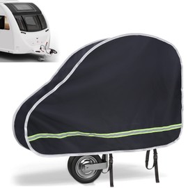 Coverify Towing Hitch Cover, Drawbar Cover Made of 600D Oxford Fabric, Black Universal Drawbar Cover with Reflective Band for Caravans & Horse Trailers / Trailers with Anti-Slinger Coupling