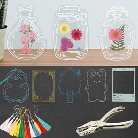 YCOSAN 70 Pcs Dried Flower Bookmark Kit - DIY Color Transparent Bookmarks, Dried Flower Bookmarks Set (Pressed Flowers Excluded)