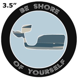 Athena Brands Blue Whale Be Shore of Yourself  - Car Truck Window Bumper Graphic Sticker Decal - Black