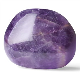 GUJOXILA 1.6"-2" Amethyst Crystal Large Polished Healing Crystals Gemstones Nature Tumbled Pocket Spiritual Crystal Gifts Reiki Divination Meditation Purple Plam Stone 1pcs