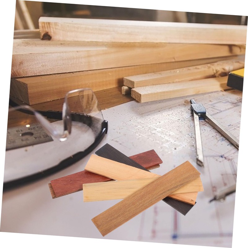 KONTONTY 6 pcs Textured Wooden Boards for DIY Crafts Natural