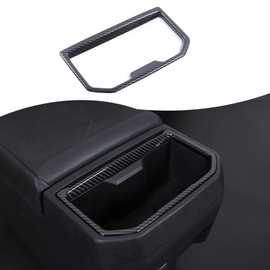 Rear Seat Cup Holder Frame Cover Trim for Toyota Tacoma 2024 2025, Car Interior Decoration Accessories (Carbon Fiber Pattern)