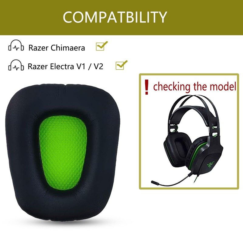 Replacement ear pads, compatible with Razer Chimaera, Razer Electra V1,