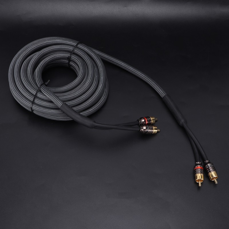 Car Audio Signal Cable Adapter 4.5m/180in Black PVC Plastic Layer
