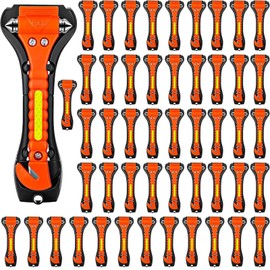 ZHSX Safety Hammer, 50 Pack Car Emergency Escape Tool Car Window Breaker and Seat Belt Cutter with Light Reflective Tape for Family Car Life Saving Survival Kit