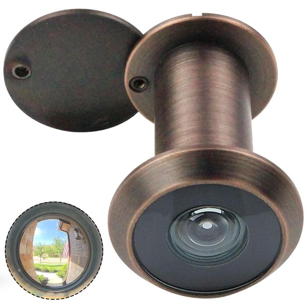 Earl Diamond - Peep Holes for Door, Solid Brass 200-Degree Door Viewer Peephole with Heavy Duty Rotating Privacy Cover for 1-3/8" to 2-1/6" Doors for Home Office Hotel, Oil Rubbed Bronze
