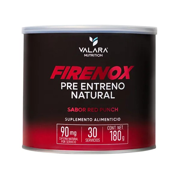 VALARA Firenox Red Punch - Pre-Entreno en Polvo 180 g