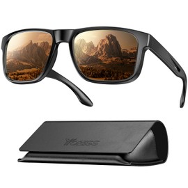 Polarized Sunglasses for Men Women, UV400 Protection Retro Sunglasses Unisex Classic Ultralight Sun Visor, with Folding Case & Cleaning Cloth, Suitable for Traveling, Hiking, Cycling, Driving, Fishing