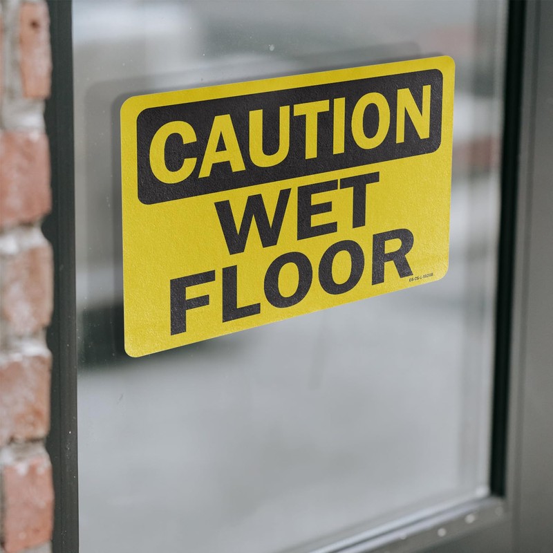 Wet Floor OSHA Caution Vinyl Decal Label 10 Inch x