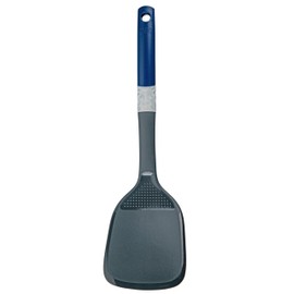 Tasty Spatula with Grater Function – Ideal for Non-Stick Pans, 34 x 9.5 cm, Grey/Blue, Heat Resistant & Multifunctional