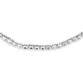 Vanbelle Sterlng Silver Jewelry Silver Beaded and Multi-layered Chain Bracelets with Rhodium Plating for Women