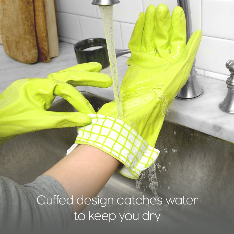 Full Circle Splash Patrol Natural Latex Cleaning and Dish Gloves,