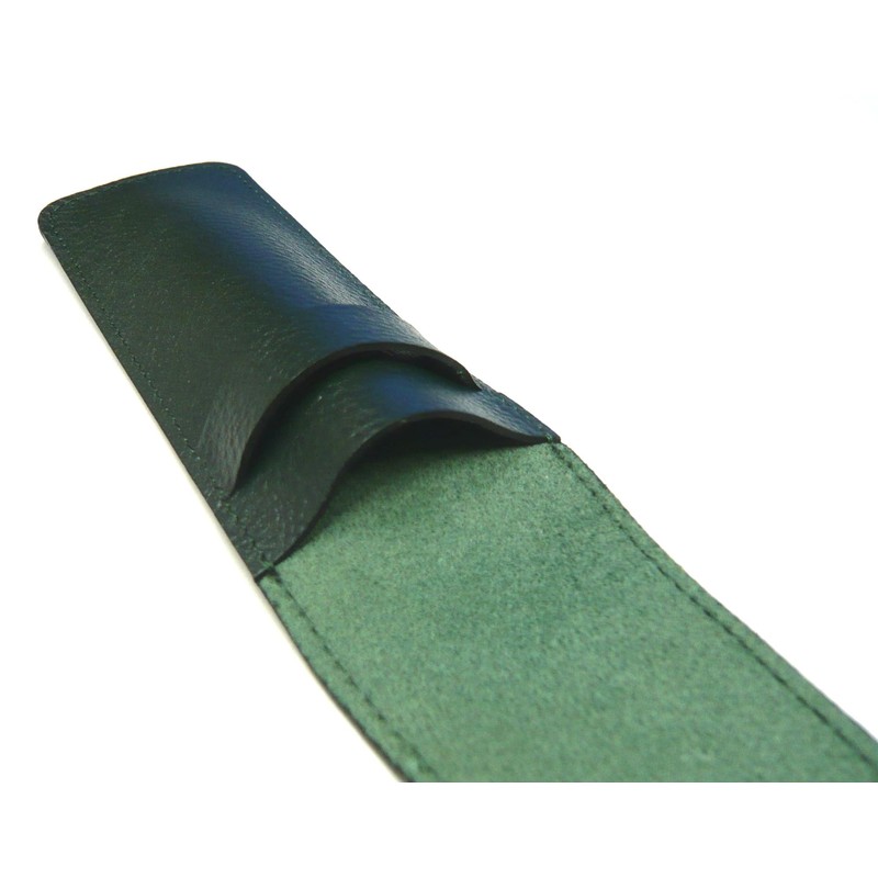 SASMG-SI2067SP-G Grain Leather Pencil Case Moss Green Metal Color Mechanical