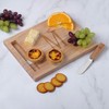 Monogram Oak Wood Cheese Board With Spreader, M-Initial (M)