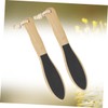 Healeved 2pcs Double-sided Wooden Foot Rubbing Tool Exfoliator for Dead