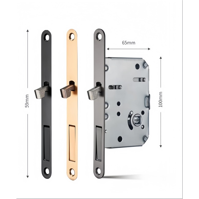 Hoconnie Pocket Door Handle Lock with Edge Pull, Privacy Sliding