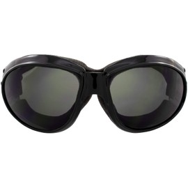 Global Vision Eliminator - anteojos Acolchadas para Motociclismo, para Hombres y Mujeres (Marco Negro/Lente Humo) (Marco Negro/Lente Humo)