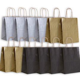 JILLSON & ROBERTS 12-Count Solid Color Medium Kraft Bags Available in 3 Different Assortments, Elegant Essentials