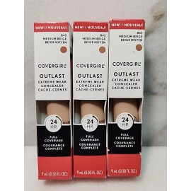 COVERGIRL 3-Covergirl Outlast Extreme Wear Concealer 842 Medium Beige Full Coverage