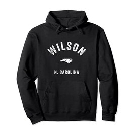 Wilson North Carolina NC Vintage 70s Athletic Sports Design Pullover Hoodie, black