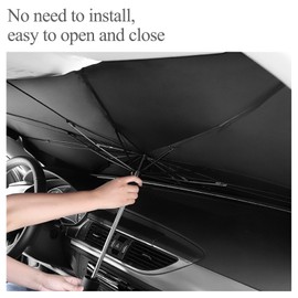 Faltbarer Sonnenschutz Auto für Frontscheibe, Auto Windschutzscheibe Sonnenschutz Regenschirm, Starker Sonnenschutz-Effekt, Geeignet für die Meisten Fahrzeuge (78 x 138)