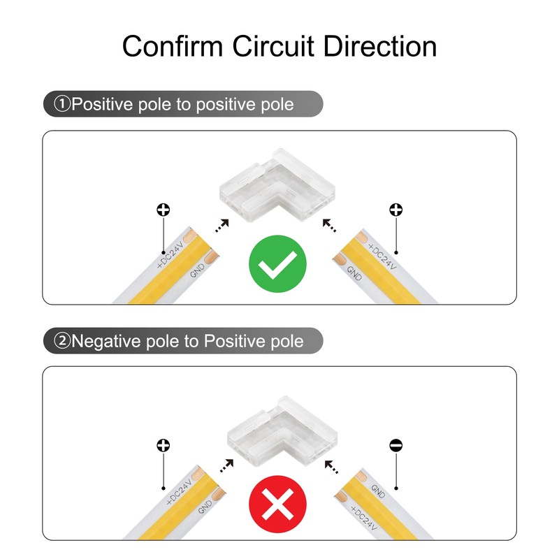 Tatazone 8pcs 2PIN Transparent T Shape COB Connectors for Single